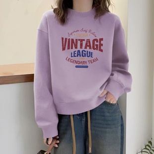 春秋新款高腰短款卫衣女韩版宽松学生秋无帽圆领长袖外套纯棉上衣