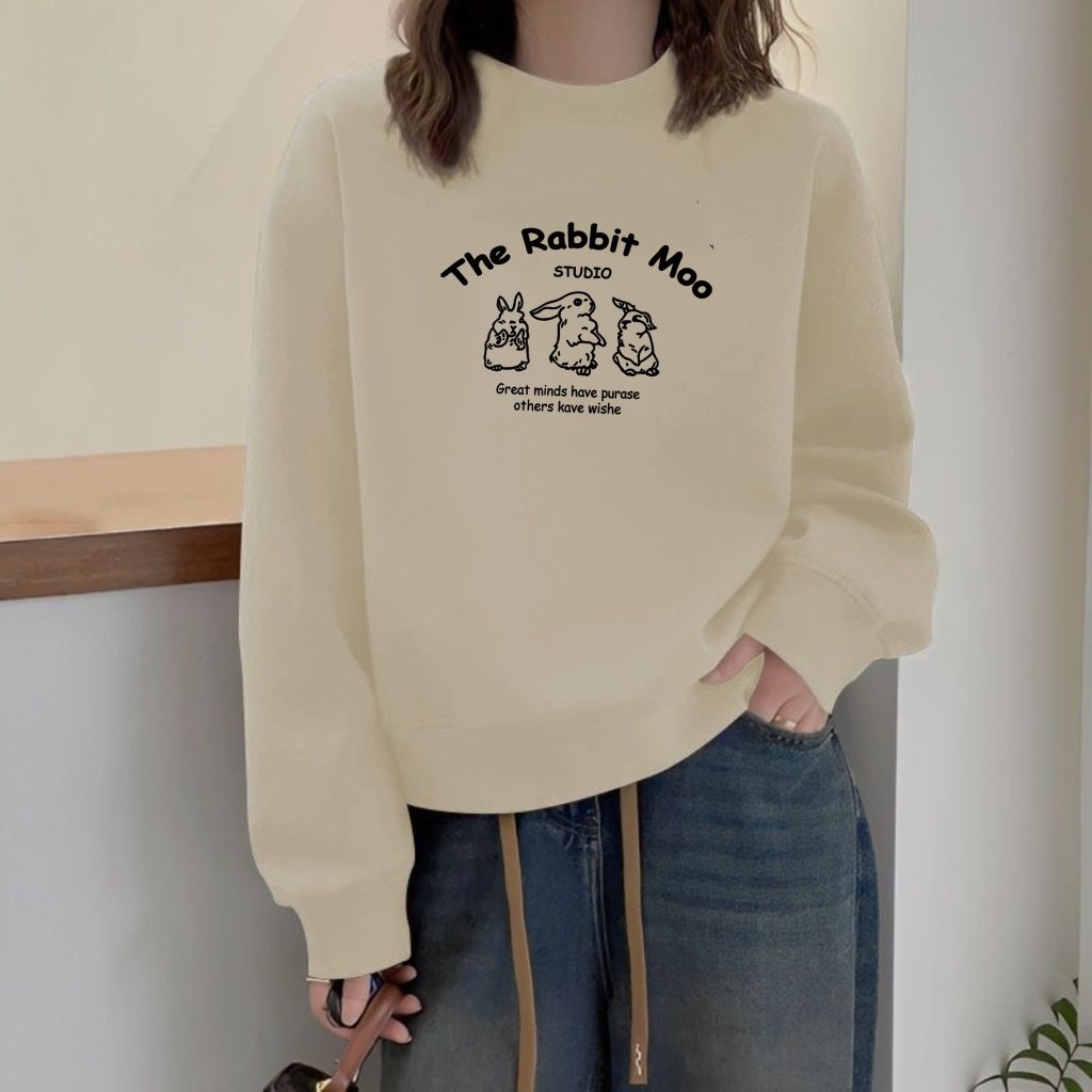 春秋新款高腰短款卫衣女韩版宽松学生秋无帽圆领长袖外套纯棉上衣