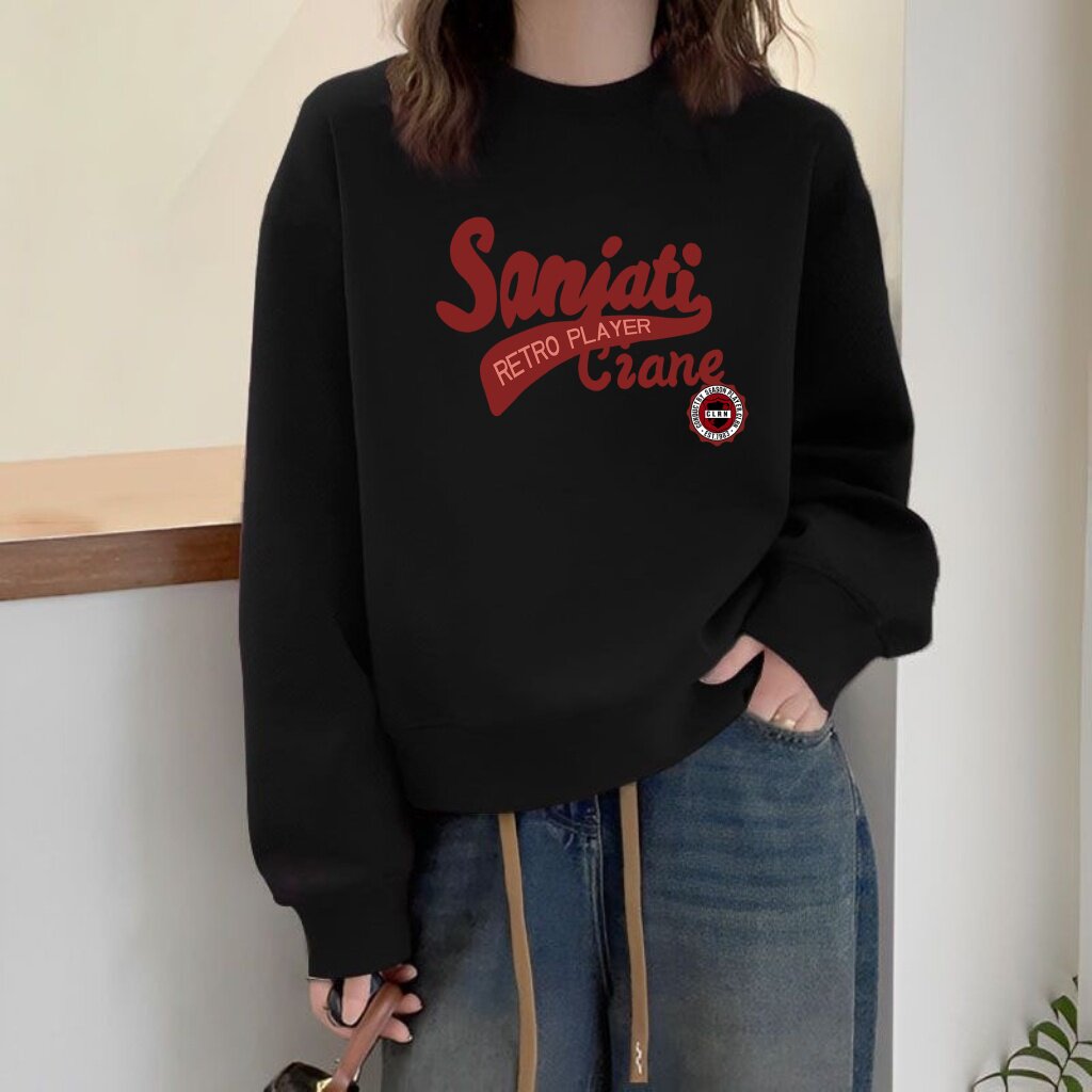 春秋新款高腰短款卫衣女韩版宽松学生秋无帽圆领长袖外套纯棉上衣