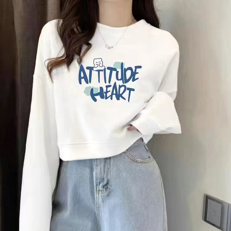 纯棉卫衣女学生2025新款春秋薄款宽松圆领百搭休闲韩版上衣外套