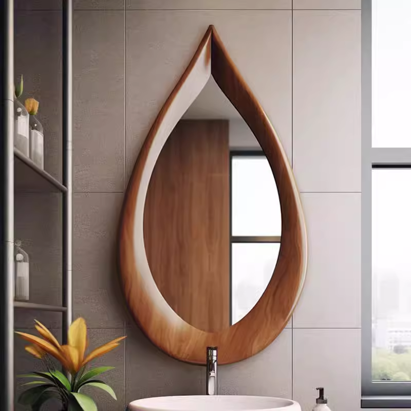 复古风格装饰镜壁挂简约创意卫生间浴室镜中古梳妆镜挂墙镜子