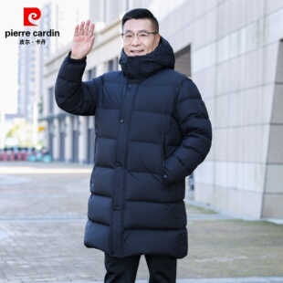 343g高充绒皮尔卡丹中老年羽绒服男东北加厚爸爸装中长款极寒外套