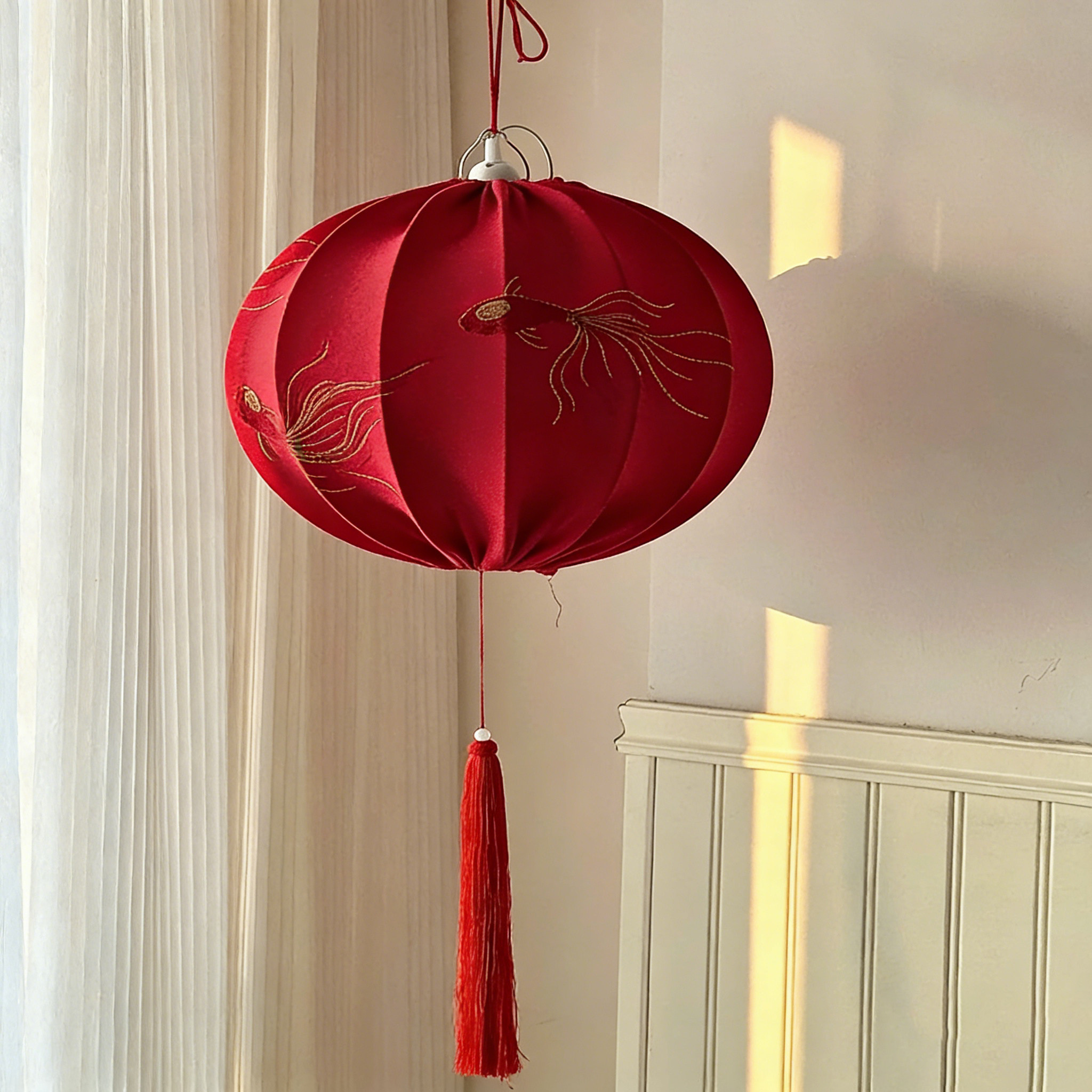 灯笼新款2026年新年中式古风刺绣布艺挂饰乔迁之喜发光氛围感布置