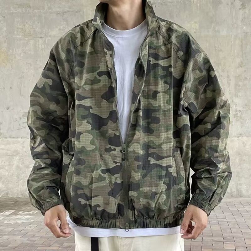 美式迷彩防晒服男士宽松情侣休闲夏季薄款冰丝速干钓鱼皮肤衣外套