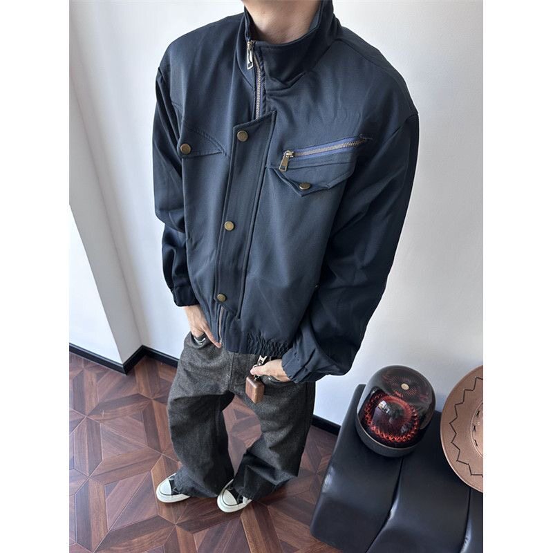高街美式秋冬季机车棉服朋克加厚保暖棉衣男短款宽松外套情侣棉袄