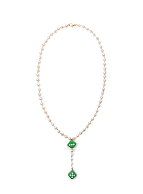 VEERT The Dice Pendant Chain in Yellow Gold珍珠骰子项链