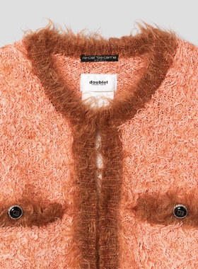 DOUBLET Mohair Tweed Knit Cardigan马海毛开衫 3/4/5