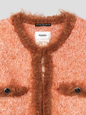 DOUBLET Mohair Tweed Knit Cardigan马海毛开衫 3/4/5