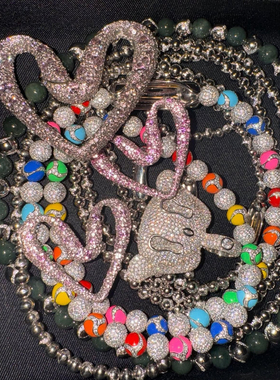 BUDAHOOD Rainbow Drip Dragon Necklace彩虹配色满钻项链