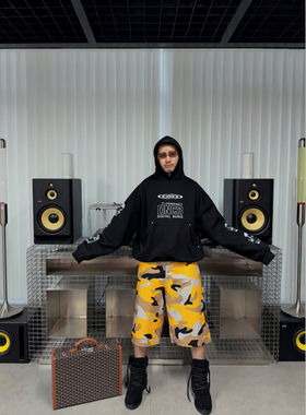 Doncare 26SS 黄色迷彩925银扣宽松短裤