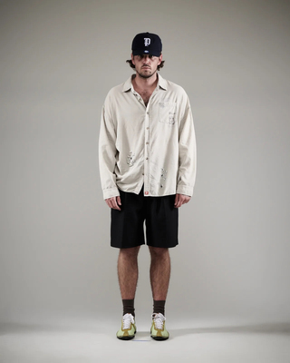 palyhollywood ETERNALYOUTH OVERSIZED DRESS SHIRT珍珠镶嵌衬衫