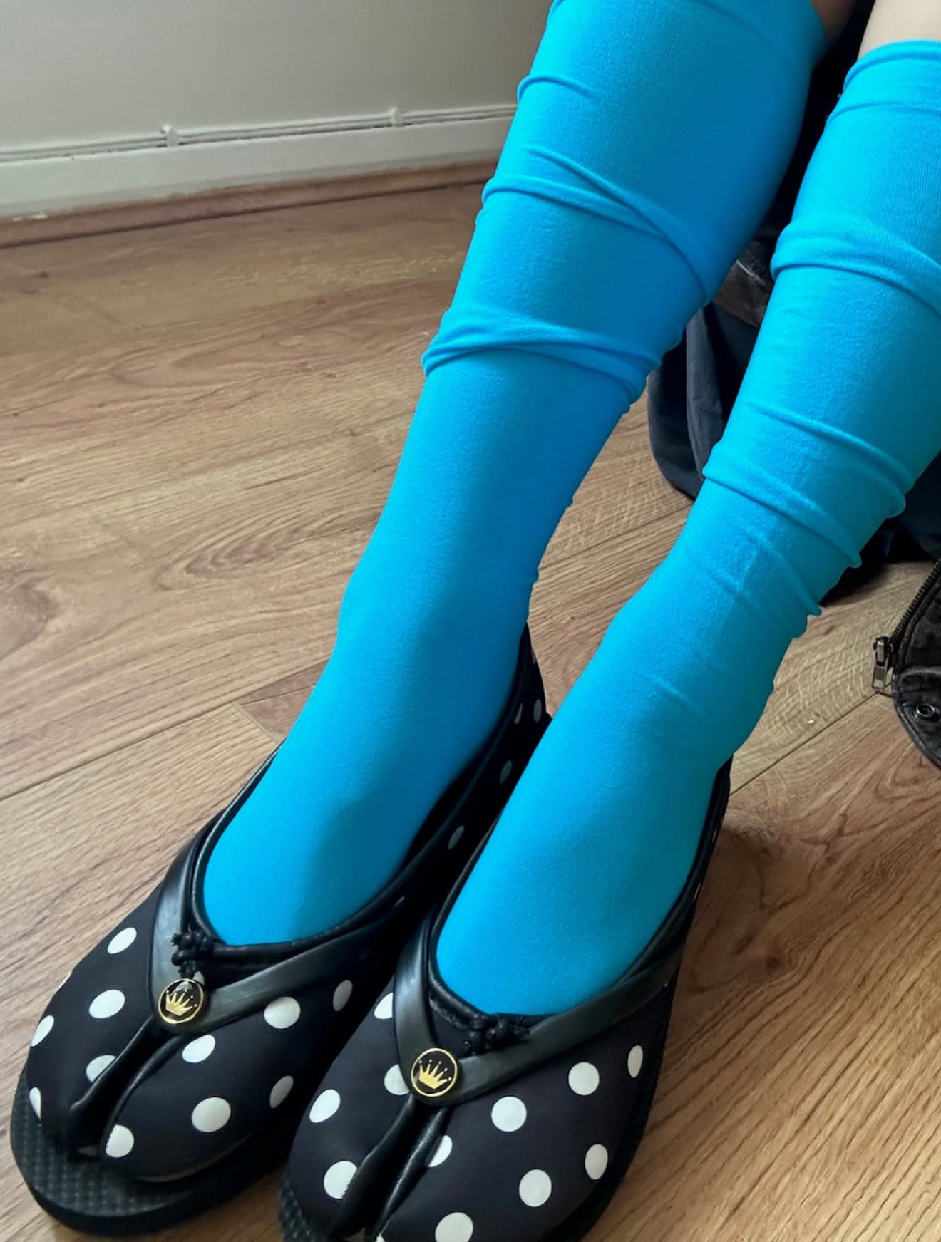 chöke Polka Dot Tabis分趾鞋厚底凉鞋