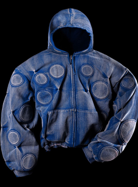 Badson Oyxgen2 padded zip hoodie 拉链水洗做旧帽衫