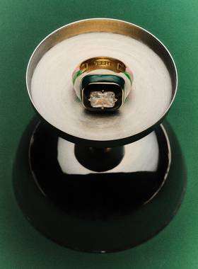 VEERT The Multi Enamel Ring in Yellow Gold戒指