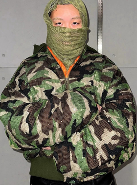 DONCARE 25SS 迷彩水钻拉链连帽衫
