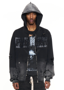 METAL PARLAMENT CLIP ZIPUP定制款 MISERE 破坏做旧帽衫 MODERNE