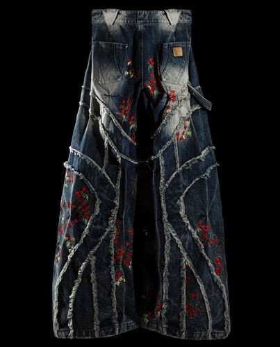 Badson Oyxgen2 autumn overgrowth pants 枫叶花卉刺绣牛仔裤