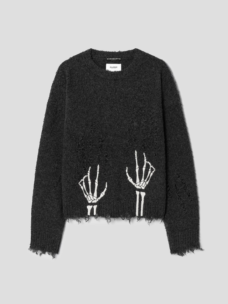 DOUBLET Skelton Scratch Knit Pullover针织套头衫
