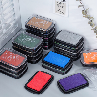 金色印泥印台金属色手帐印章印泥暗色系复古珠光银色黑色白色26色