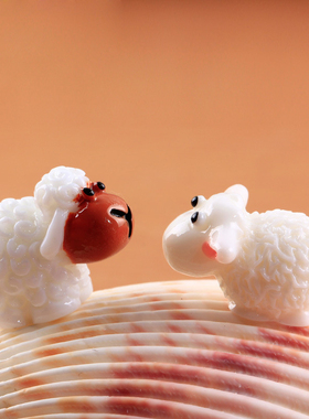 盆栽卡通情侣微景观摄影小动物