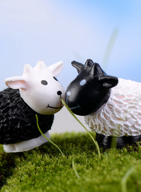 微景观可爱风盆栽黑白公仔小摆件