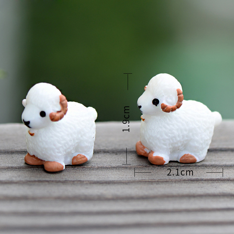 微观景观摄影公仔可爱卡通小羊摆件环保树脂动物多肉盆栽造景装饰