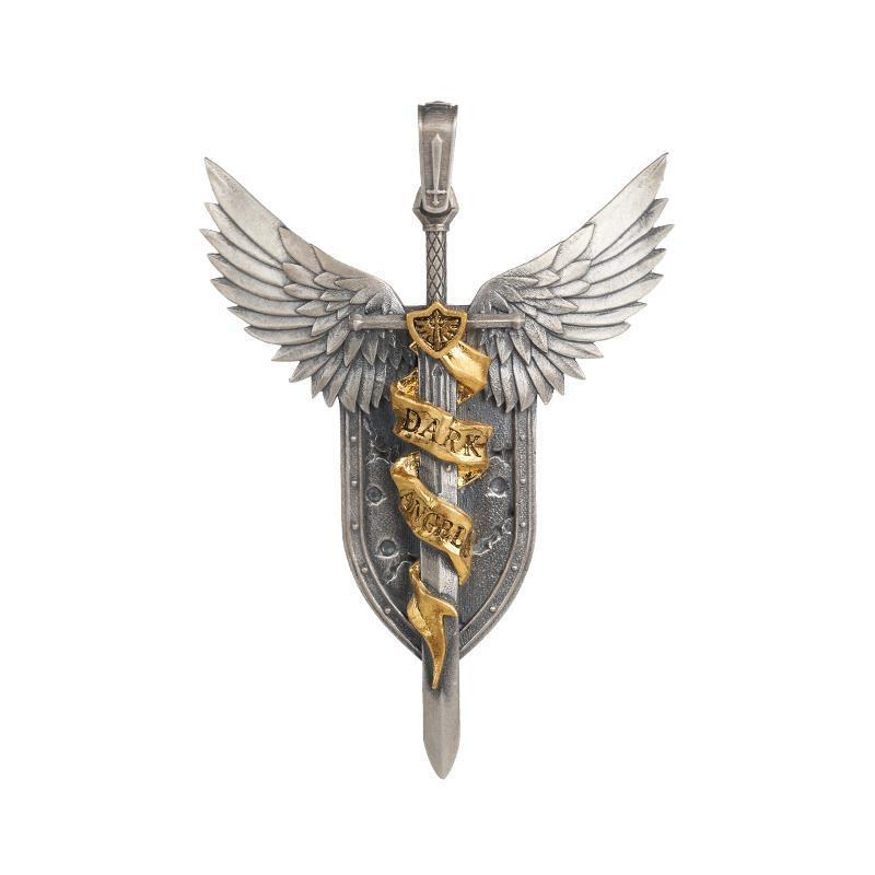 战锤40K战锤周边黑暗天使狮王之剑吊坠游戏周边项链