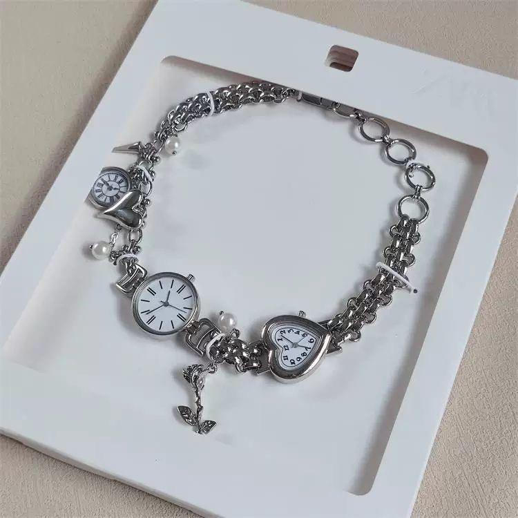 小众设计珍珠朋克手链女表ins冷淡风高级感手表项链