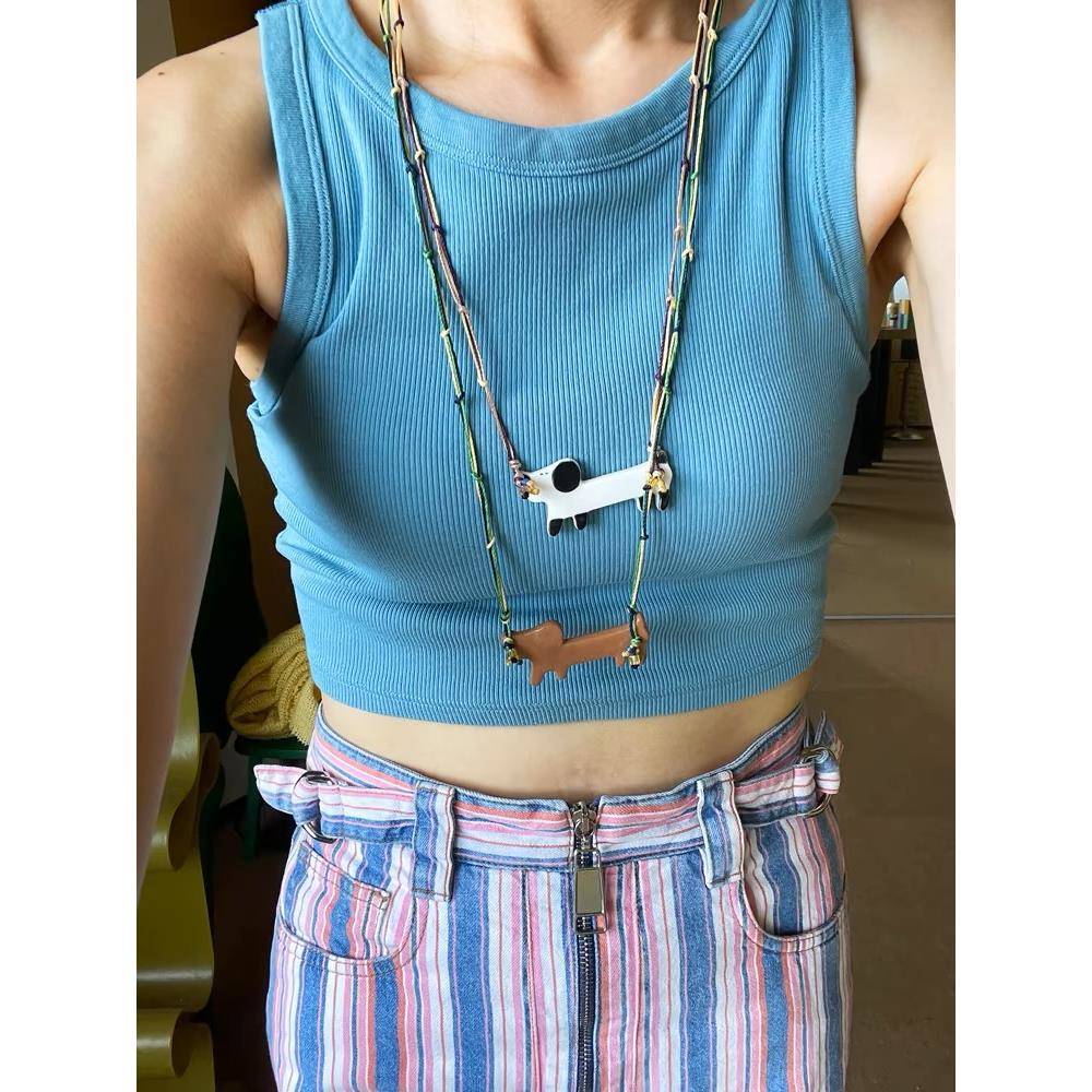 sorbet x Tenki 小狗狗没烦恼 编织陶瓷项链