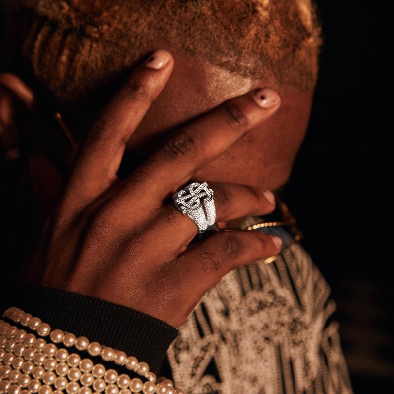 GLACIERBOY ICED OUT $SIGN RING 美金符号满钻戒指 嘻哈hiphop男