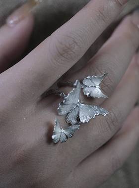 克鲁兹蝴蝶戒指手工珐琅蝴蝶环绕开环