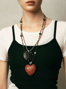 25年上新*繁星爱心木头项链爆款时尚设计长款毛衣链饰品礼物