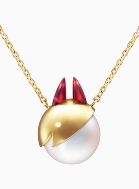 电锯人 x TASKI 联名系列街头霸王项链珍珠镀银电锯项链2022