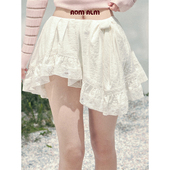 %不规则法式 涟漪 蕾丝半身裙女春蓬蓬裙短裙 月光 AOMALM少也眼