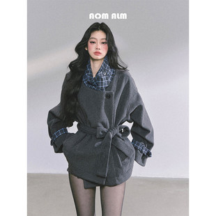 毛呢西装 高级感法式 外套女秋呢子上衣 耶鲁研读生 AOMALM少也眼