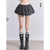 %法式 AOMALM少也眼 乌野高校 毛呢格子半身裙女秋高腰蓬蓬裙短裙