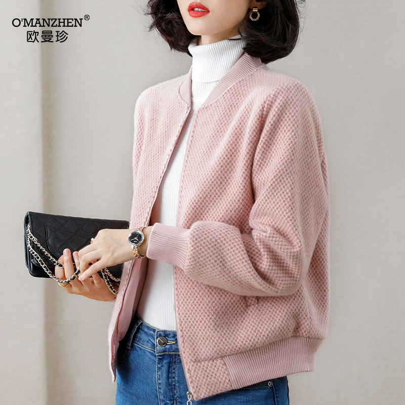 冬季加厚开衫女2021新款棒球服短款加棉大衣夹克韩版毛呢夹棉外套