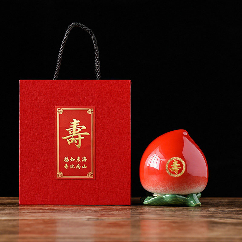 祝寿宴礼品寿桃摆件老人送长辈生日实用礼物60708090岁中式伴手礼