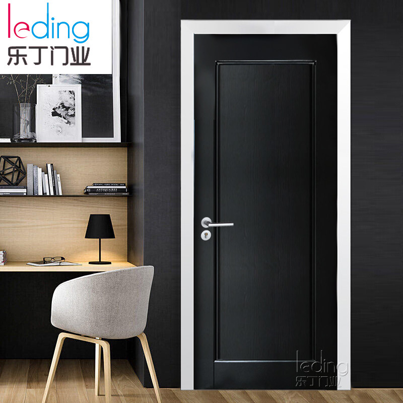西安黑色木门室内门实木门时尚简约美式北欧木门卧室房间门隔音门