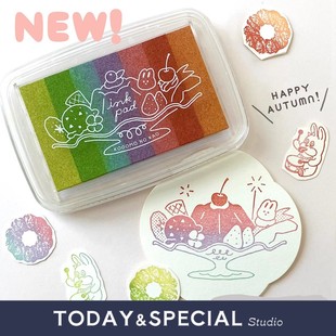 【T&S Studio】KODOMO多彩印台手账7色渐层彩虹色印泥现货