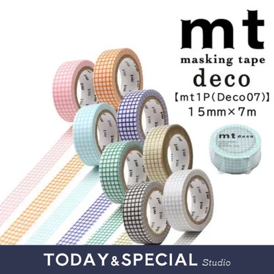【现货】日本MT deco基础系列胶带水玉波点方眼格纹手帐和纸胶带