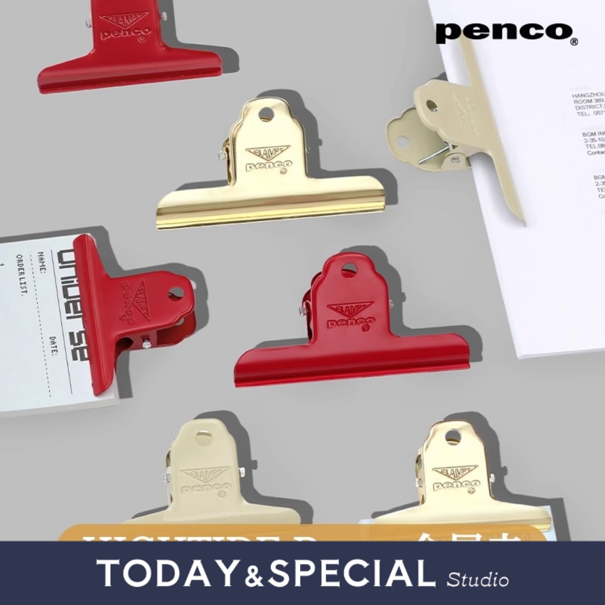 HIGHTIDEPenco手帐金属夹子