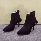 撤柜断码 清仓处理尖头细跟短靴女高跟时装 靴瘦瘦靴秋冬加绒女短靴