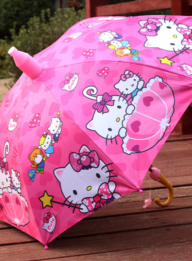 hellokitty雨伞儿童小雨伞幼儿园小学生可爱粉色公主半自动遮阳伞