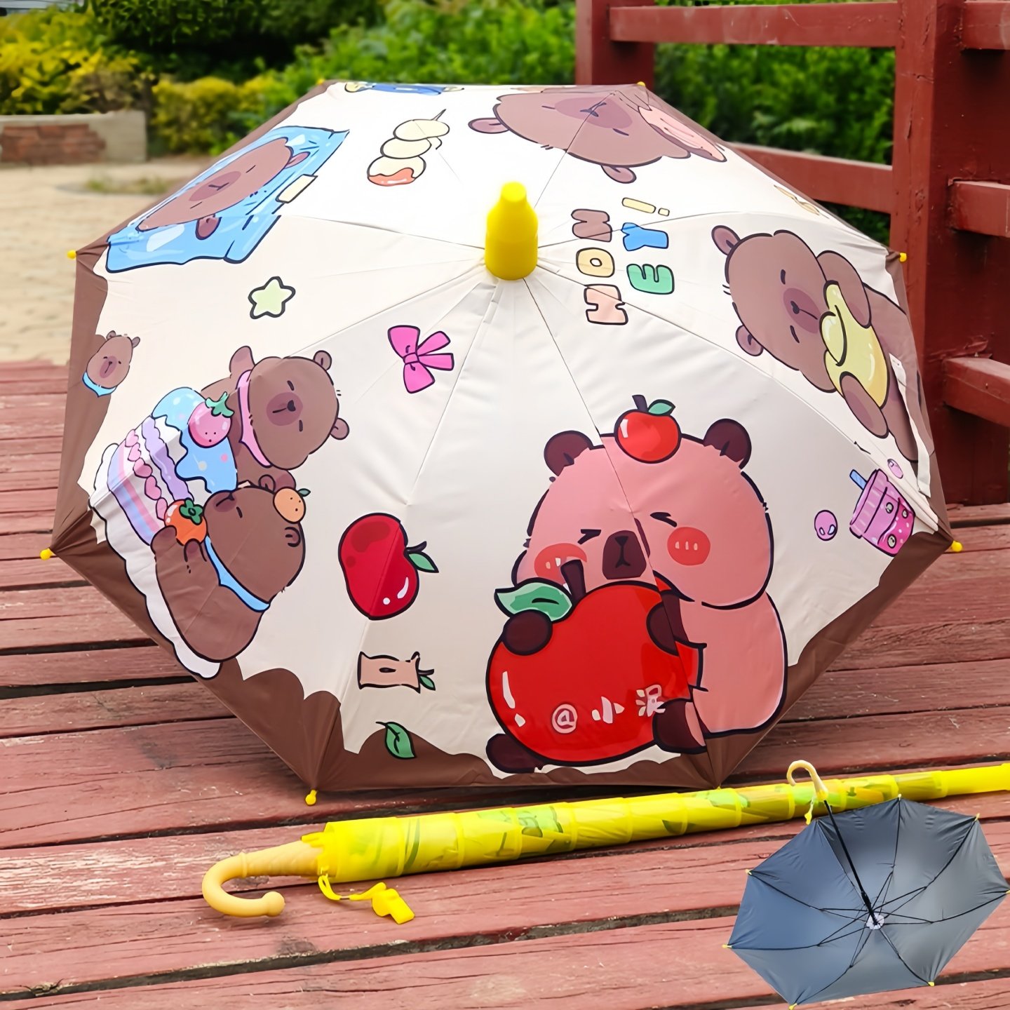 加厚耐用卡皮巴拉卡通动漫儿童雨伞幼儿园小学生遮阳晴雨伞防雨伞图片