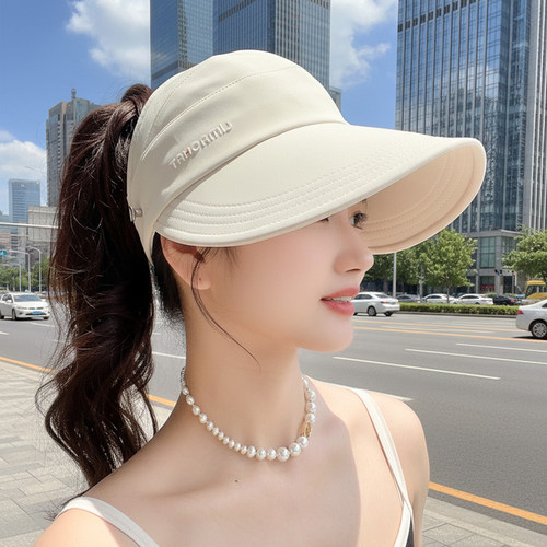大帽檐空顶渔夫帽子女款新款夏季太阳帽子遮阳防晒帽0810r