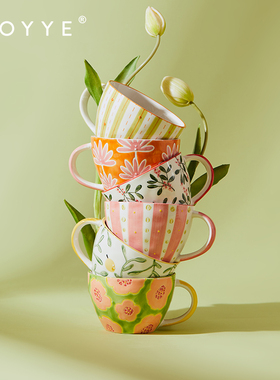K11 JOYYE釉下彩陶瓷马克杯大容量早餐杯女生颜值牛奶麦片杯子