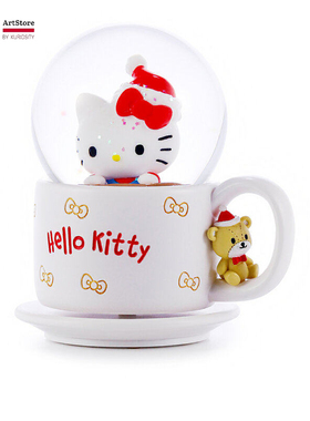 K11 ArtStore潮玩jarll摆件可爱水晶球卡通Hello Kitty圣诞咖啡杯