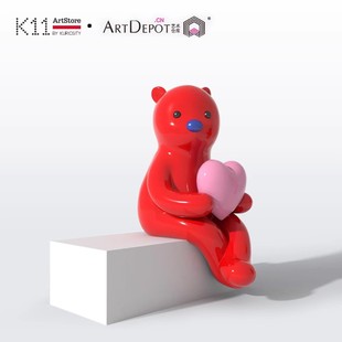 K11 艺术家张占占《心》雕塑原创红色签名创意摆件走心节日礼物