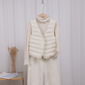 90鹅绒羽绒马甲女内胆轻薄V领短款 大衣内搭轻便保暖背心坎肩冬款